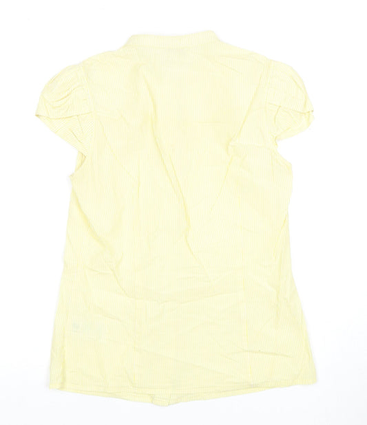 Ted Baker Women's Yellow Button-Up Shirt Size 8