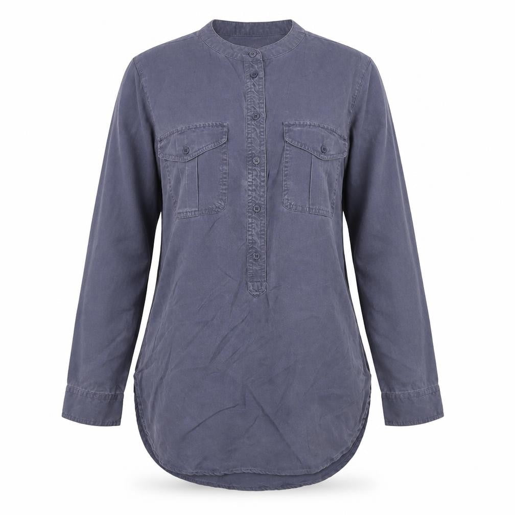 Womens UK Size XS Banana Republic Blue Linen Button-Up