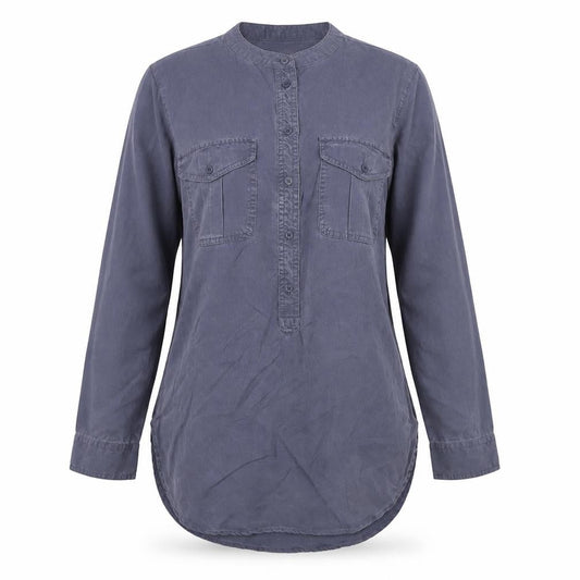 Womens UK Size XS Banana Republic Blue Linen Button-Up