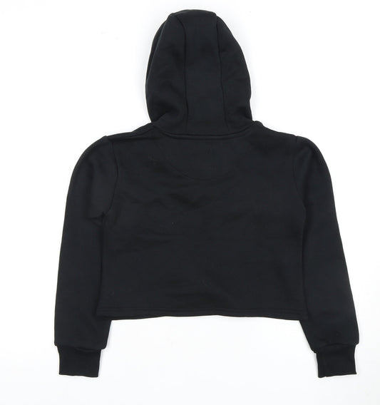 Soviet London Girls Black Pullover Hoodie, Size 10-11 Years