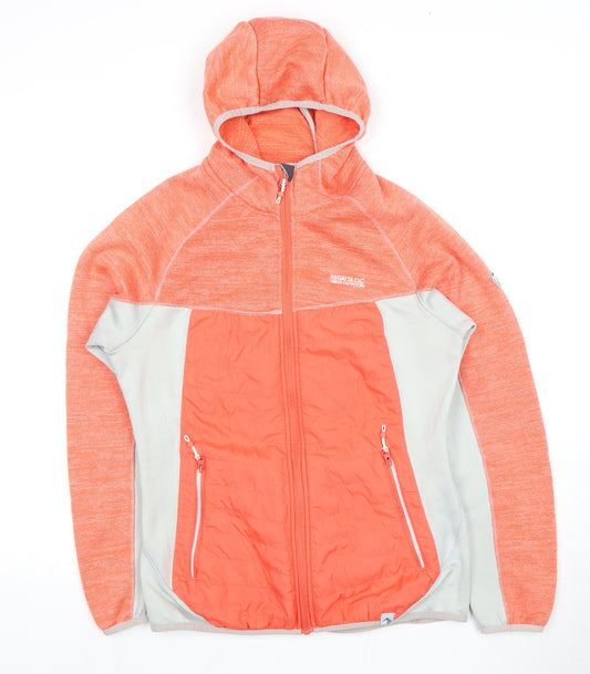 Regatta Women's Orange Puffer Jacket Size 12 Casual Hooded