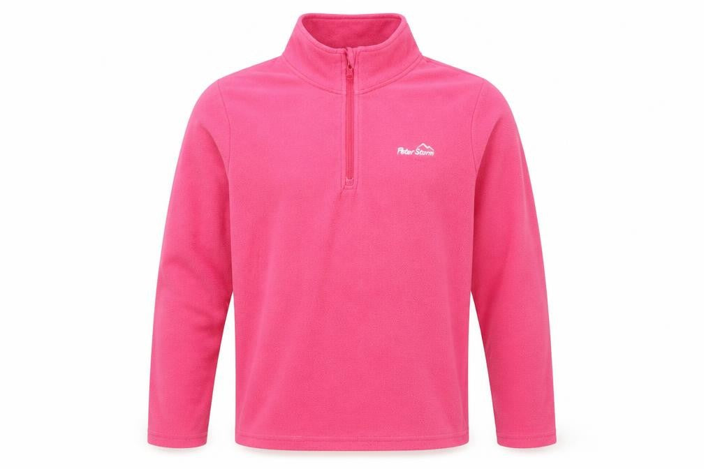 Peter Storm Girls Pink Fleece Sweatshirt 11-12 Years, 1/2 Zip