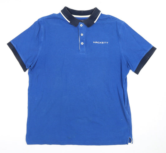 Hackett Men's Blue Polo Shirt, Size M, Golf Casual