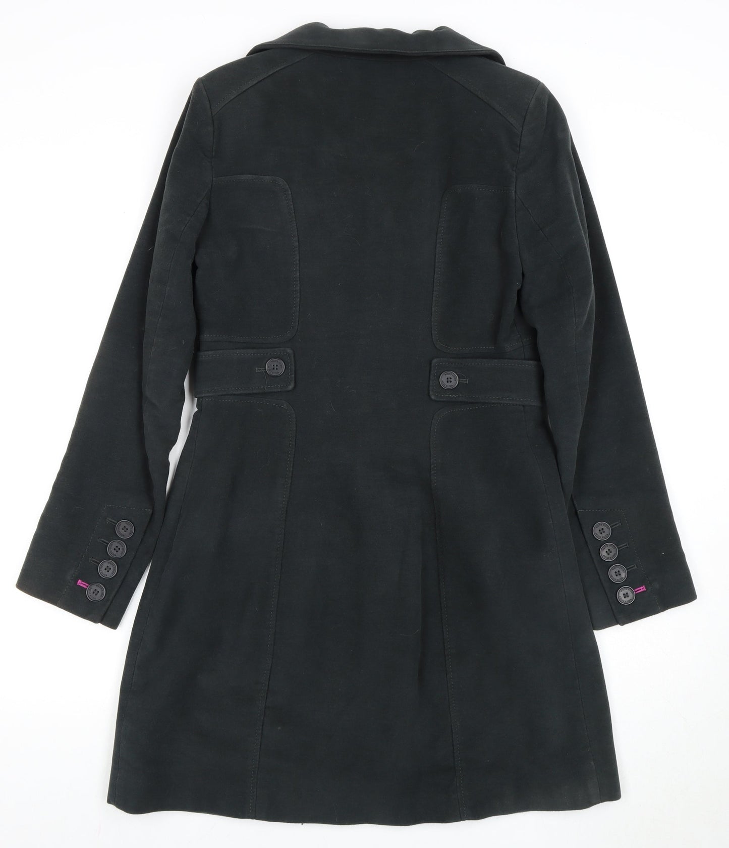 White Stuff Women's Black Cotton Overcoat Size 8