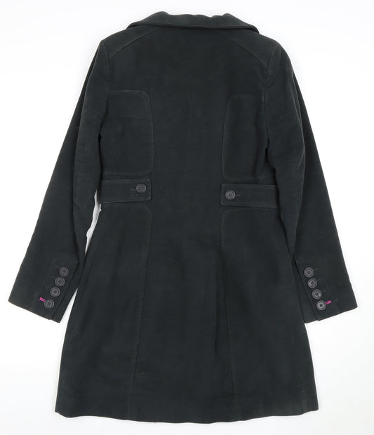 White Stuff Women's Black Cotton Overcoat Size 8