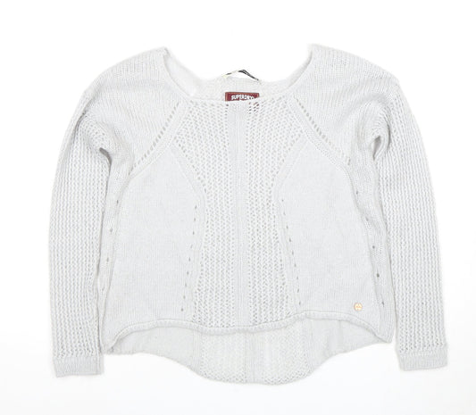 Superdry Women's Ivory XS Open-Knit Mohair Pullover