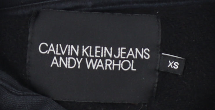 Calvin Klein Unisex Black Hoodie XS Art Logo