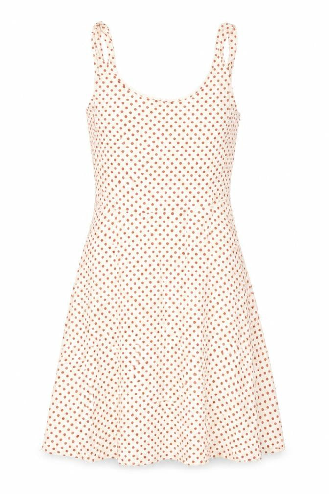 Jacqueline de Yong Women White Polka Dot Skater Dress Sz 6