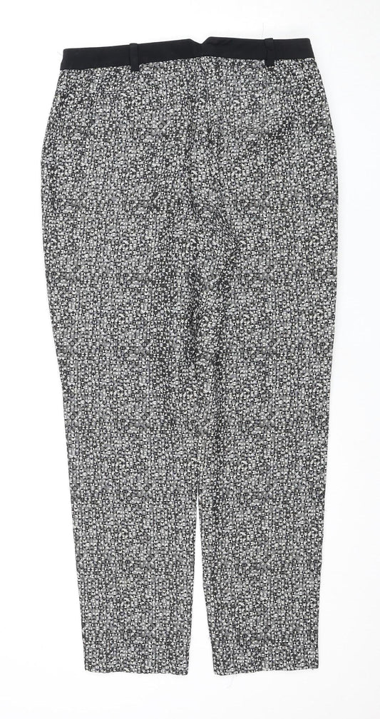 L.K. Bennett Women's White Geometric Trousers UK 8