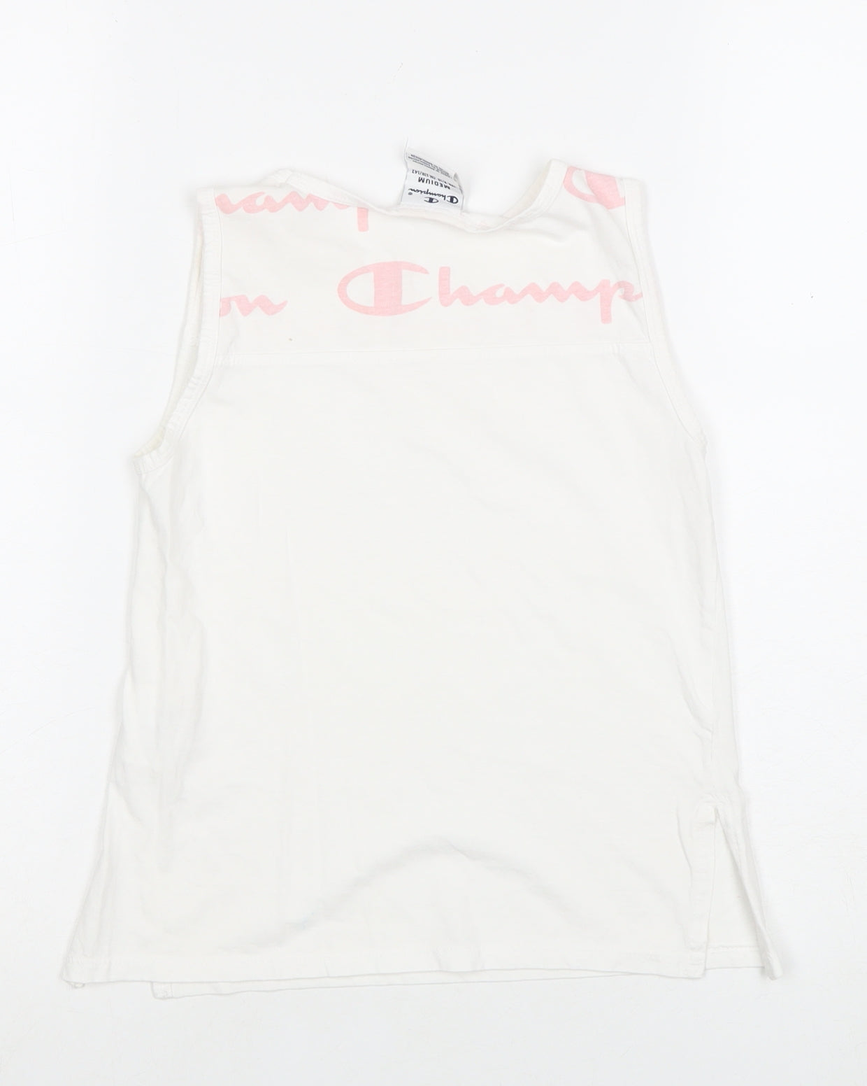 Champion Girls White Sleeveless Logo T-Shirt 9-10 Years