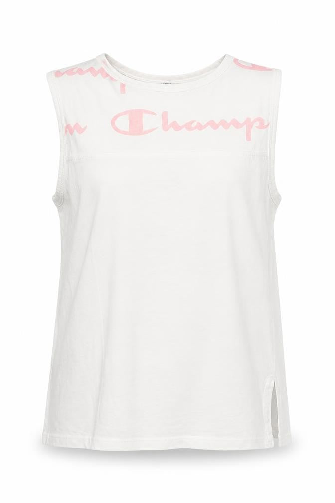 Champion Girls White Sleeveless Logo T-Shirt 9-10 Years