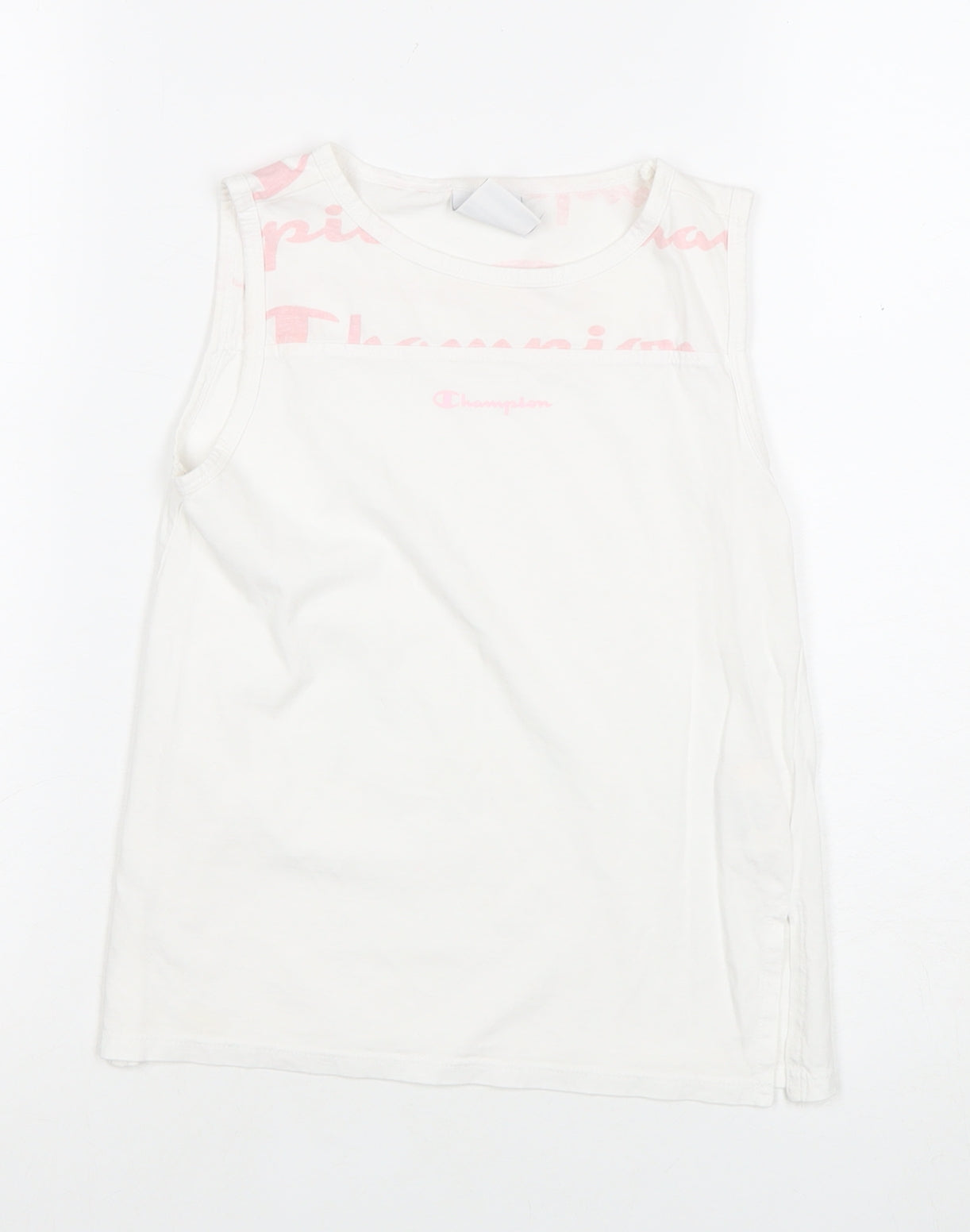 Champion Girls White Sleeveless Logo T-Shirt 9-10 Years