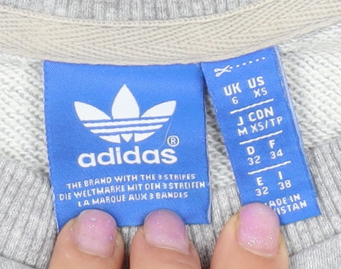 Adidas Women's Grey Logo Sweatshirt Size 6