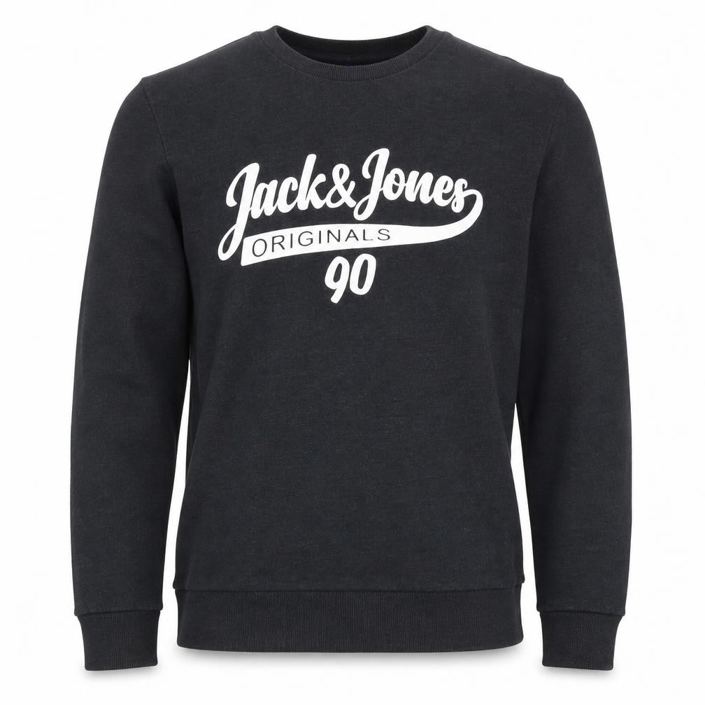 Mens UK S Regular JACK & JONES Black Pullover Sweatshirt