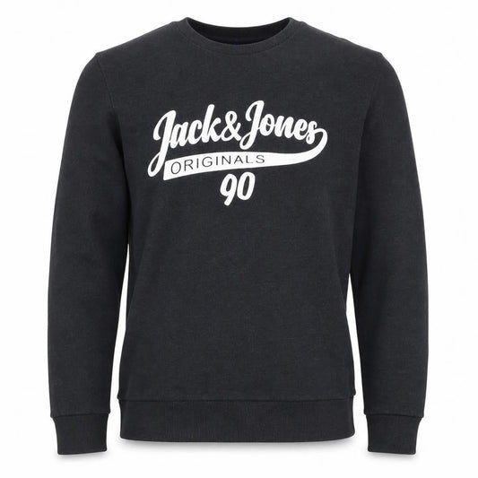 Mens UK S Regular JACK & JONES Black Pullover Sweatshirt