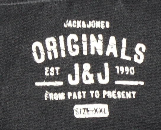 Jack & Jones Men's Black 2XL Pullover Hoodie
