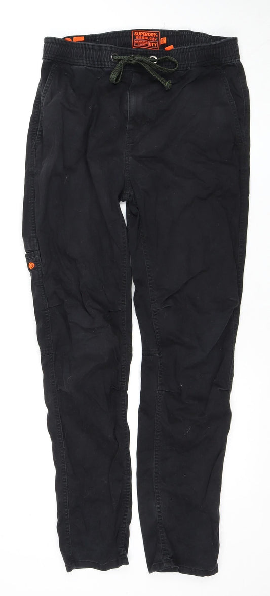 Superdry Men's Black Jogger Trousers Size 30W 32L
