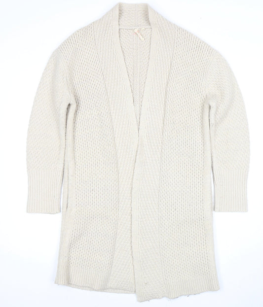 White Stuff Women's Ivory Cardigan Size S Knit Open