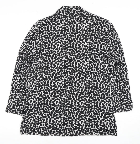 Hobbs Women's Black Animal Print Blouse Size 16