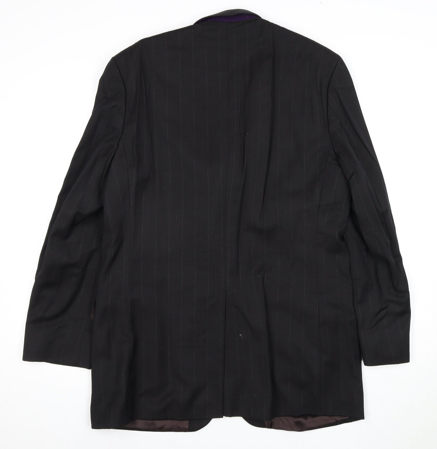 Jeff Banks Men's Black Blazer 40R, Wool Striped Jacket