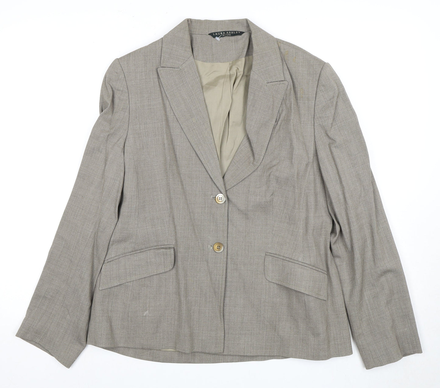Laura Ashley Women's Beige Blazer Size 14 Petites