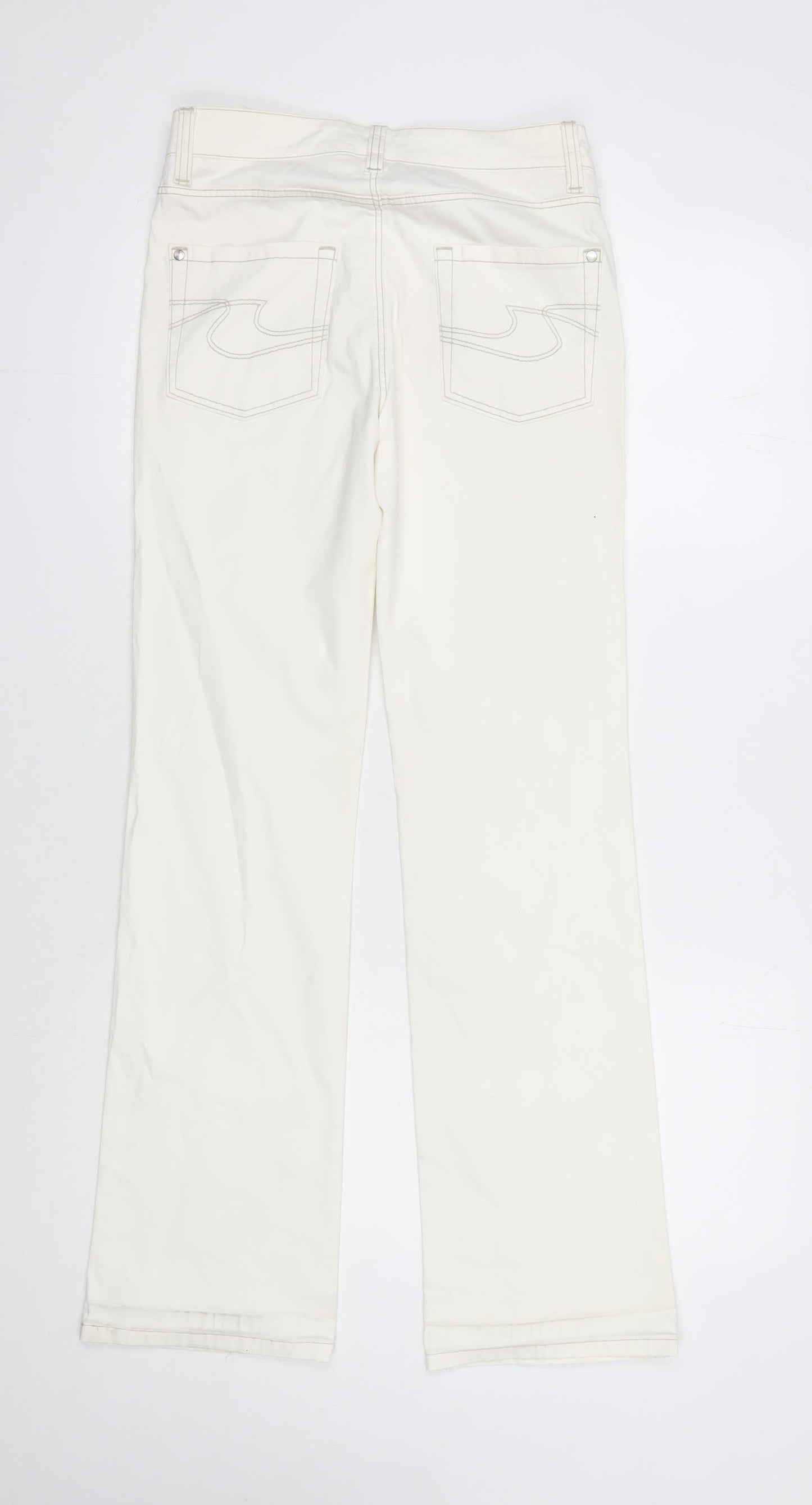 Hugo Boss Women's Ivory Straight Trousers Size 28