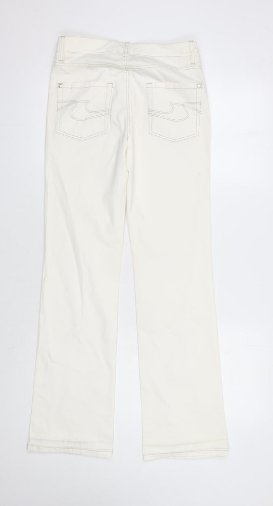 Hugo Boss Women's Ivory Straight Trousers Size 28