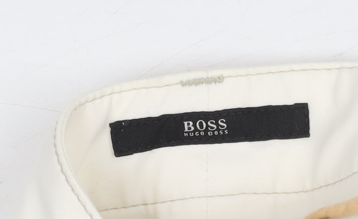 Hugo Boss Women's Ivory Straight Trousers Size 28