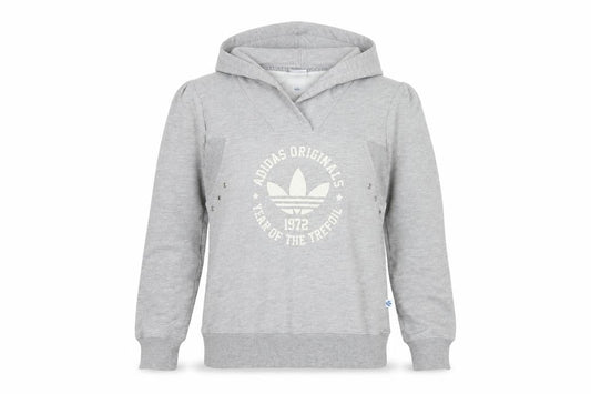 Womens UK 4 Regular adidas Grey Pullover Hoodie