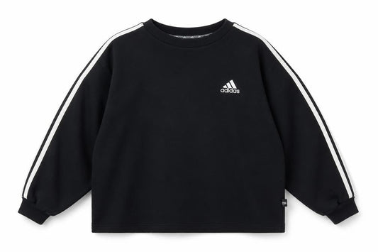 Front view of Adidas Men's Black Pullover Sweatshirt - Medium