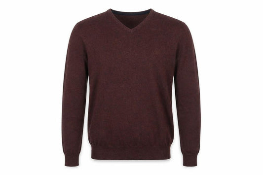 FatFace Men's Brown V-Neck Pullover Jumper S