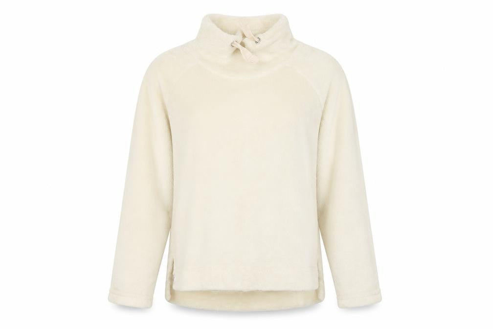 Front view of Regatta girls’ ivory fleece pullover sweatshirt 7-8 years