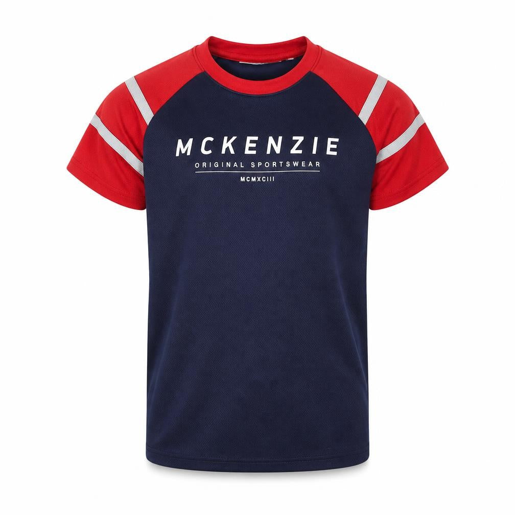 Front view of McKenzie boys’ multicoloured t-shirt, 8-9 years, sports style