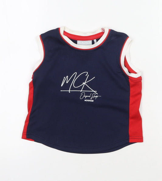 McKenzie Unisex Baby Sleeveless Blue Jersey Tank 24 Months