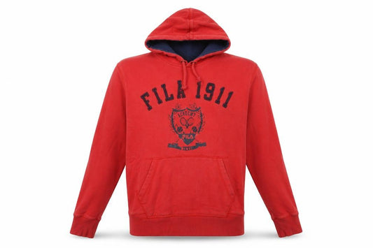 Mens UK M Regular FILA Red Pullover Hoodie