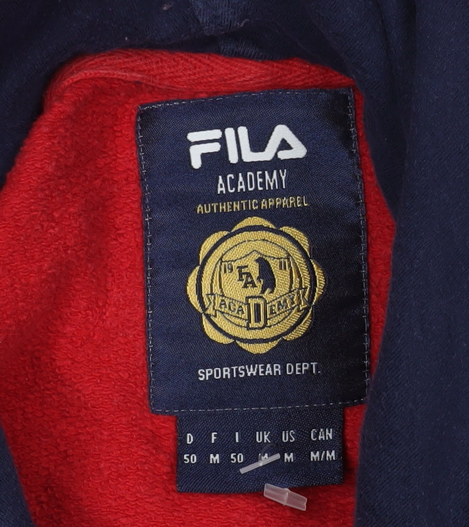 FILA Men's Red Hoodie M Pullover Graphic Logo