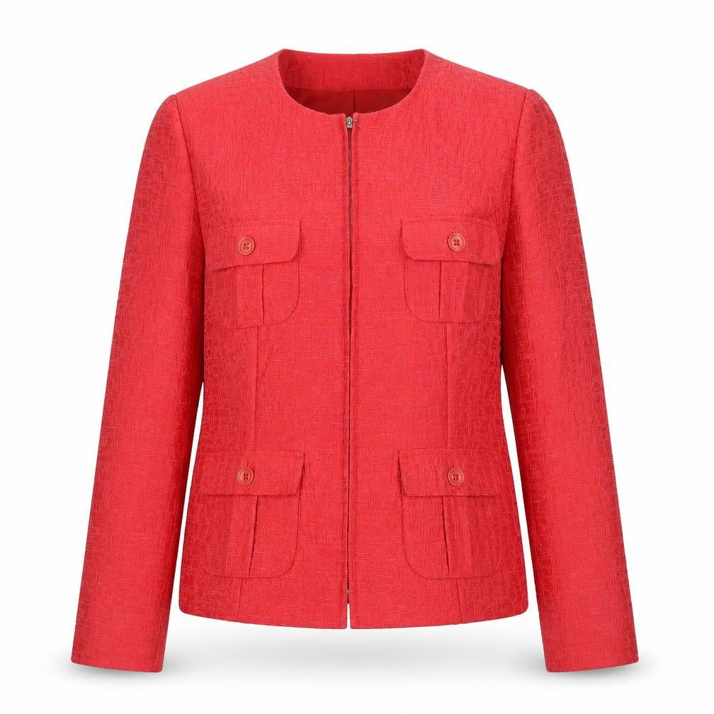 Viyella Women's Red Blazer Jacket Size 10 Bouclé