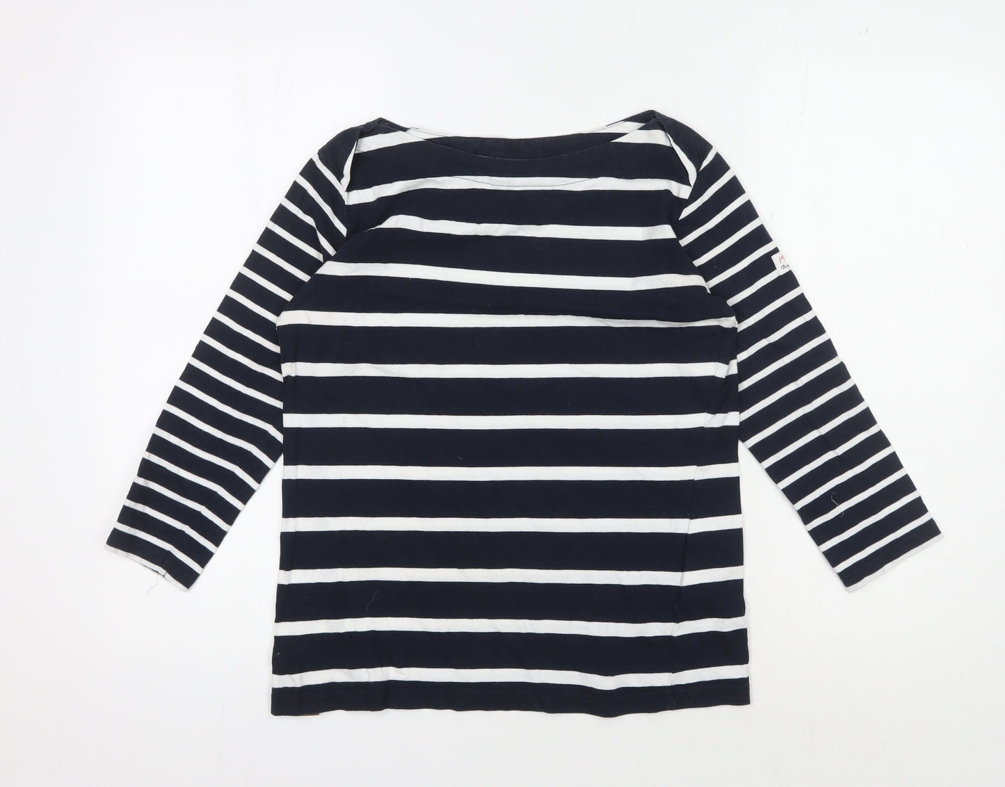 Regatta Women's Black Striped 3/4 Sleeve T-Shirt UK 10