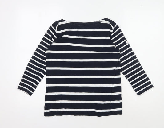 Regatta Women's Black Striped 3/4 Sleeve T-Shirt UK 10