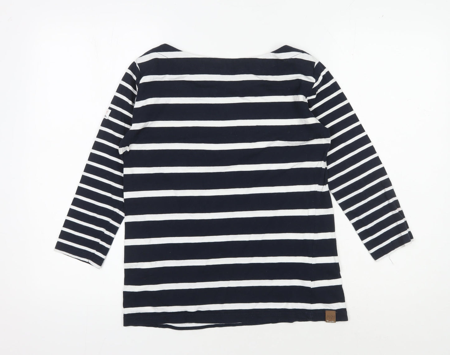 Regatta Women's Black Striped 3/4 Sleeve T-Shirt UK 10