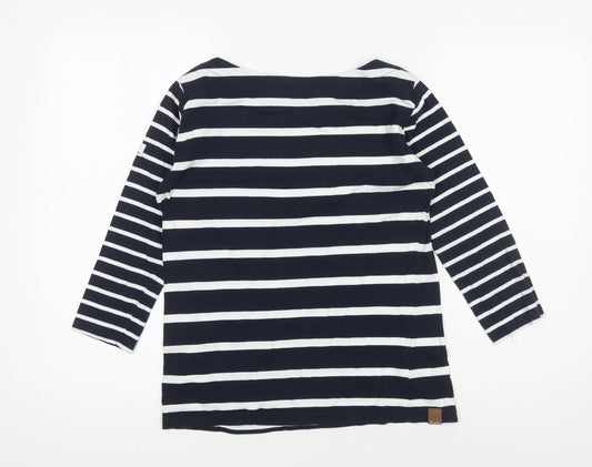 Regatta Women's Black Striped 3/4 Sleeve T-Shirt UK 10