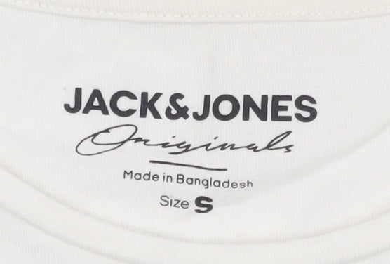 Jack & Jones Men's Skull Graphic T-Shirt, White, Size S