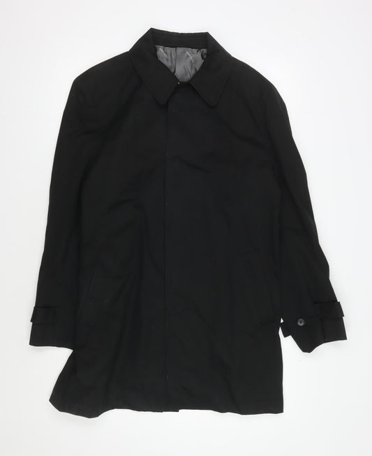 Pierre Cardin Men's Black Cotton Coat - M