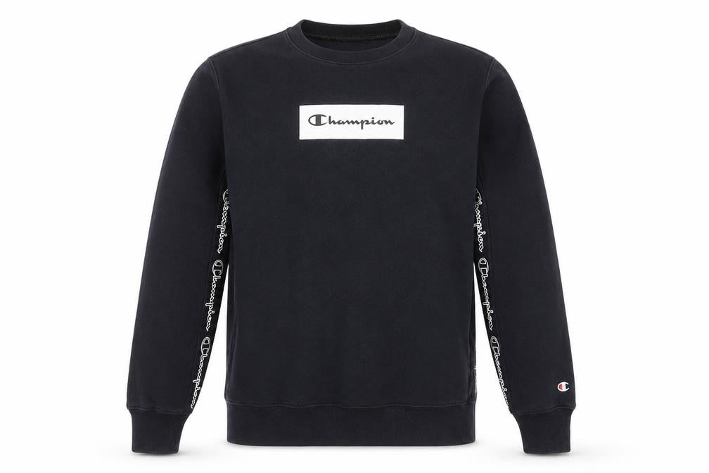Mens UK S Regular Champion Black Pullover Sweatshirt