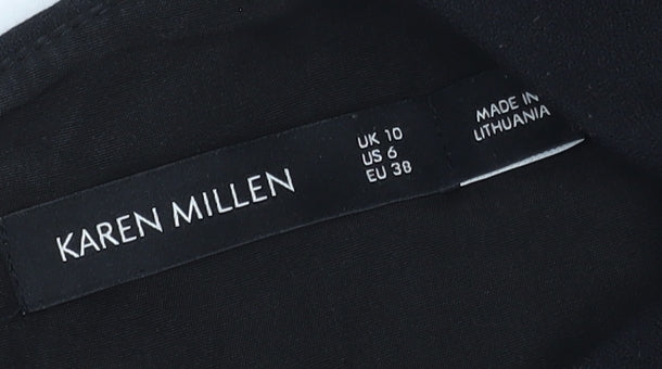 Karen Millen Women's Black Sleeveless Fit & Flare Dress