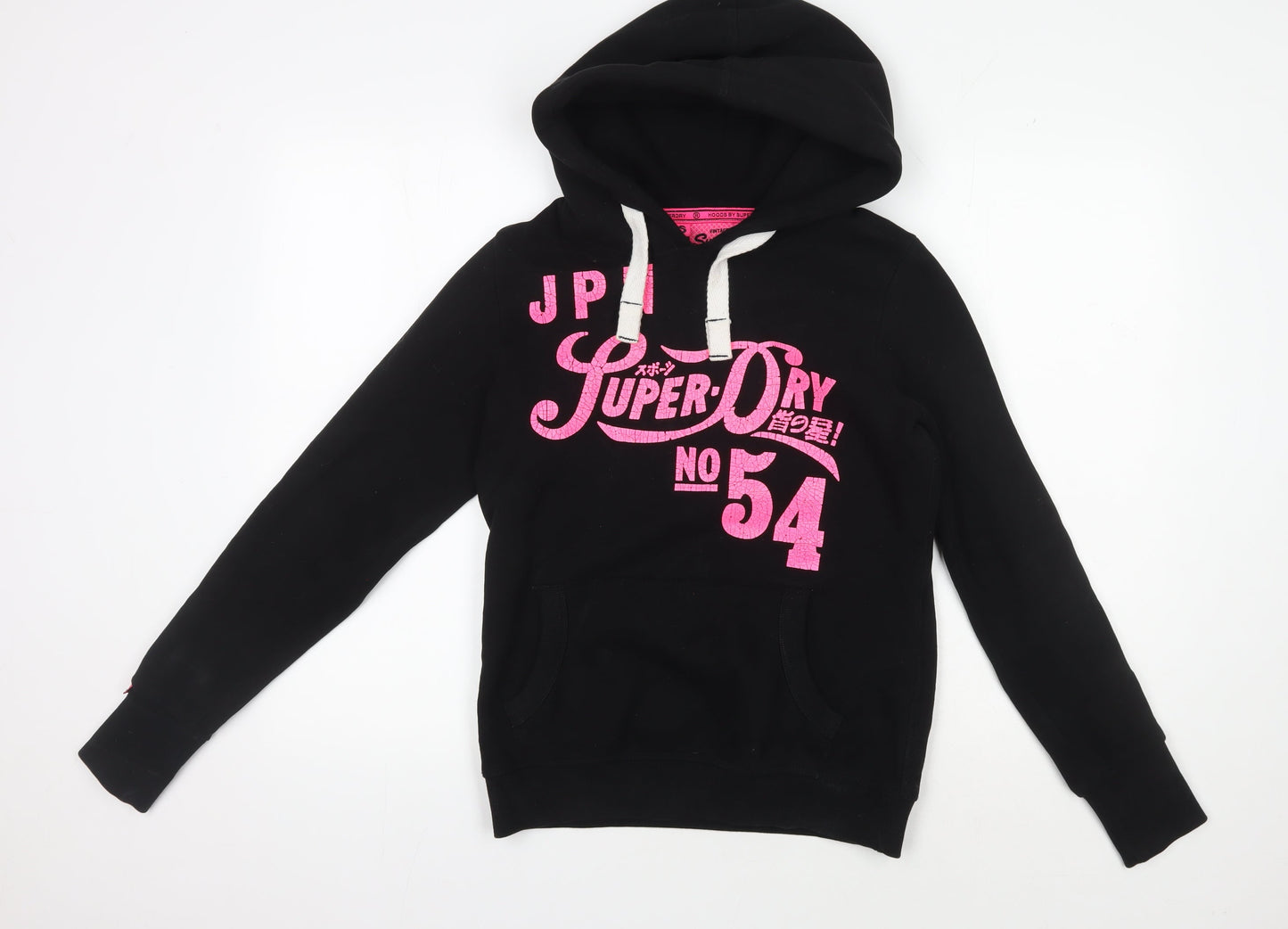 Superdry Women's Black Hoodie Size S with Logo Print