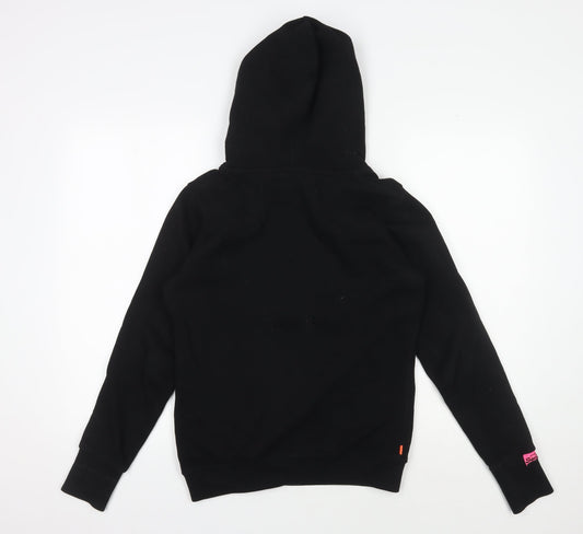 Superdry Women's Black Hoodie Size S with Logo Print