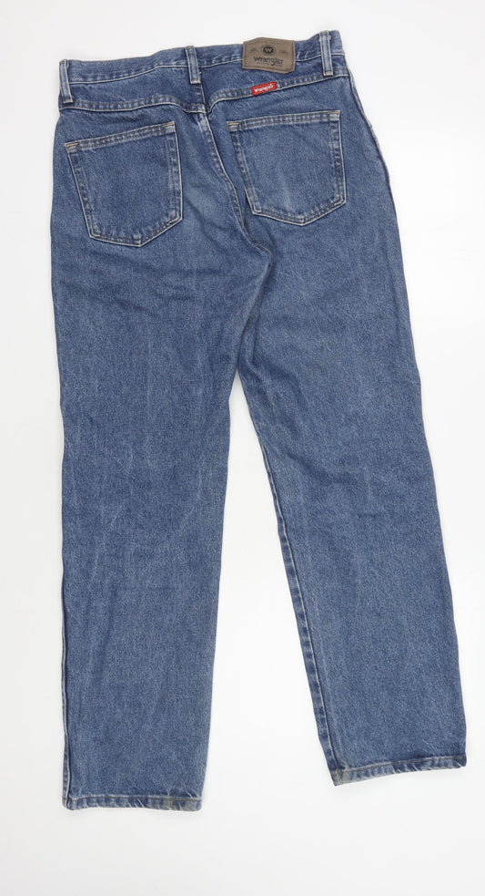 Wrangler Men's Blue Straight Jeans, Regular Fit 31x30