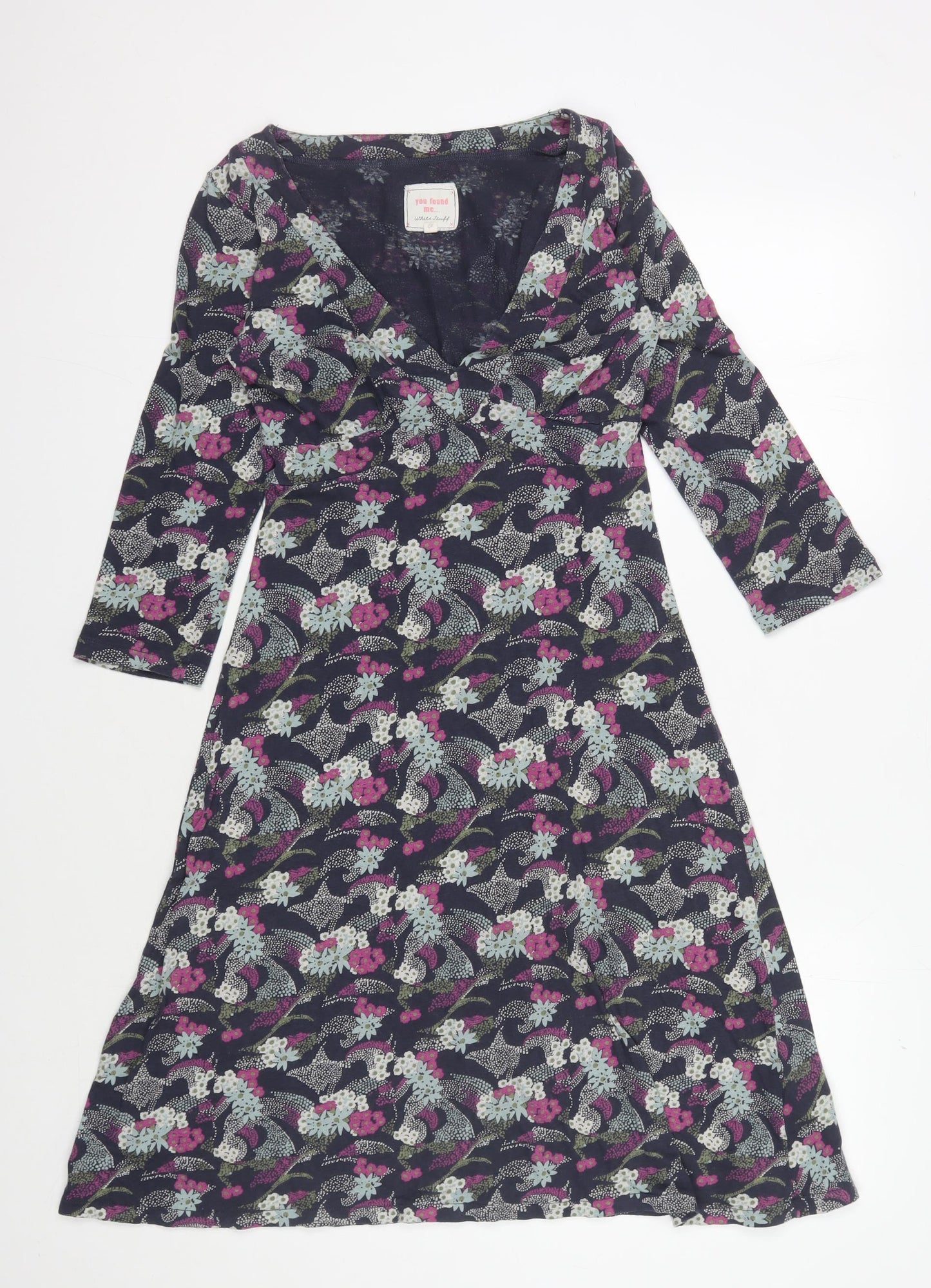 White Stuff Women's Floral Midi A-Line V-Neck Dress