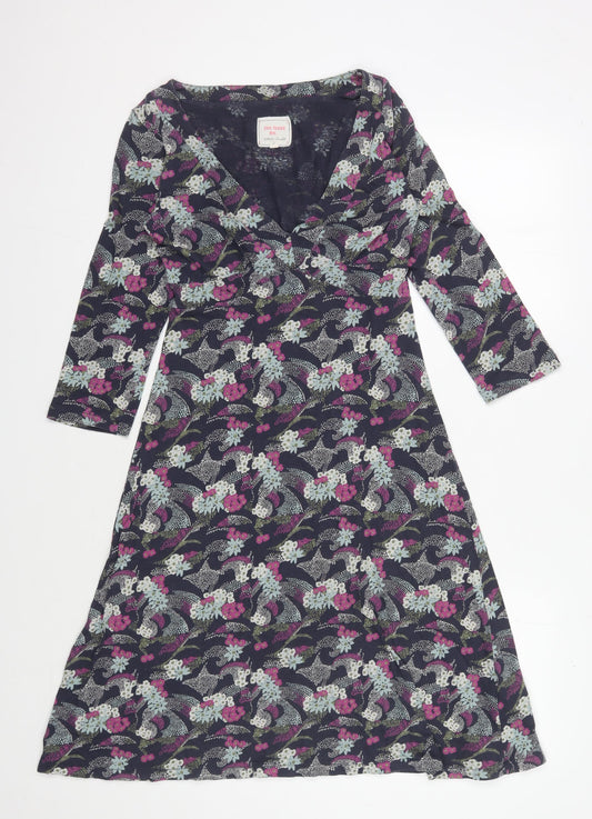 White Stuff Women's Floral Midi A-Line V-Neck Dress